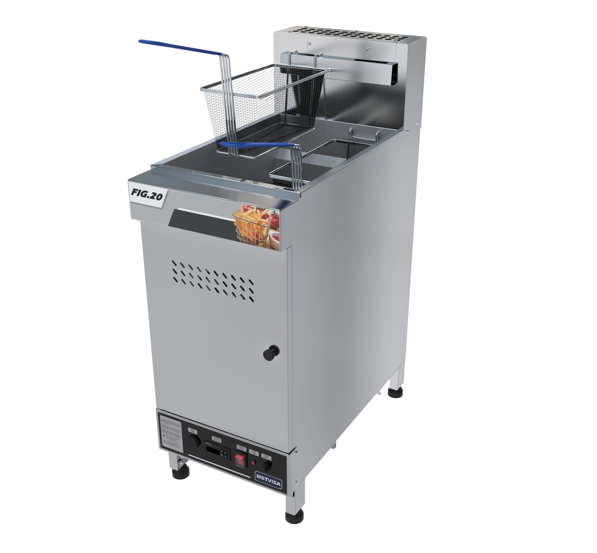 METVISA IND6096 / METVISA GAS DEEP FRYER 20L – DOUBLE BASKET, FIG201104, 110V-50/60HZ