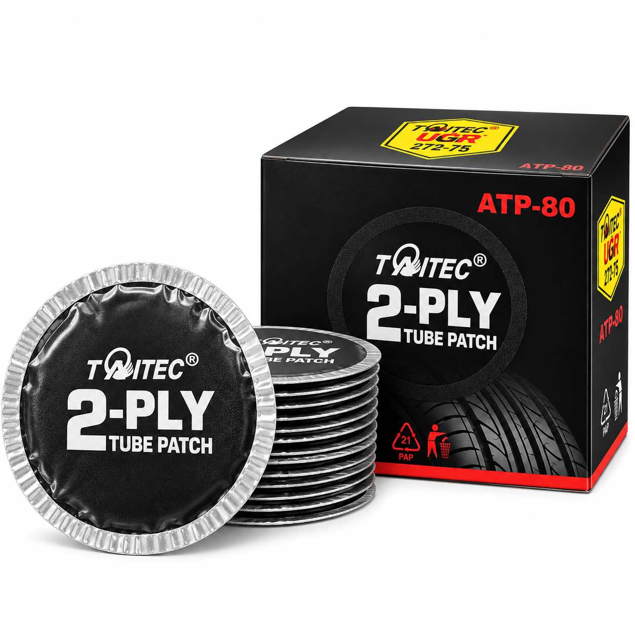TAITEC 80MM USA STYLE ROUND TUBE PATCH 20PC PER BOX (VEH23242 )
