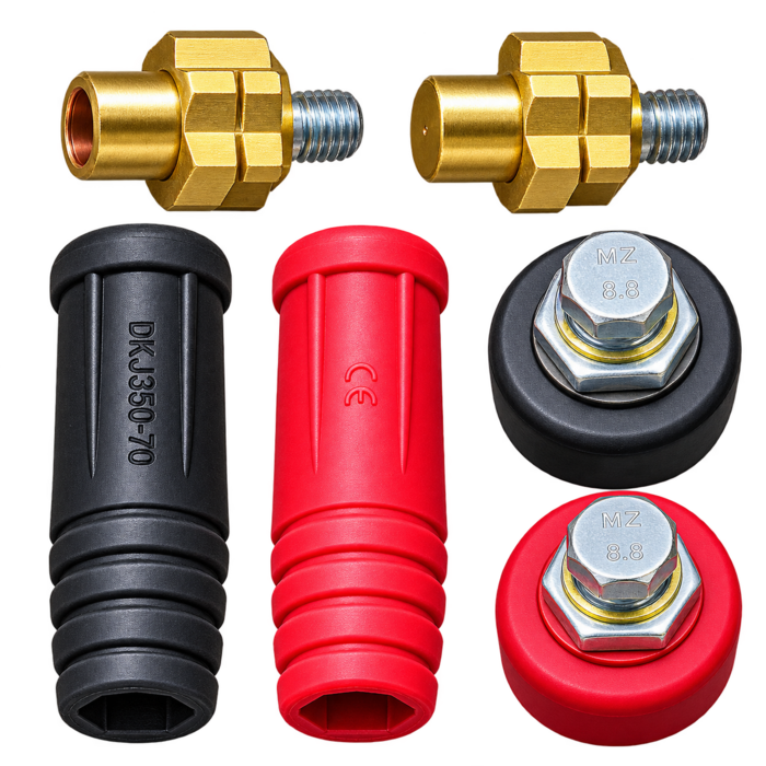 BETA STAR PLUG CONNECTION FOR WELDER GENERATOR #DKJ35-50 (BLACK AND RED) (VEH25149)