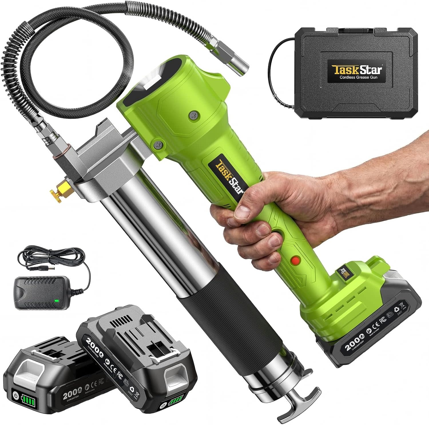 TASKSTAR ELECTRIC GREASE GUN WITH LOCK-ON TRIGGER (HAR10229)