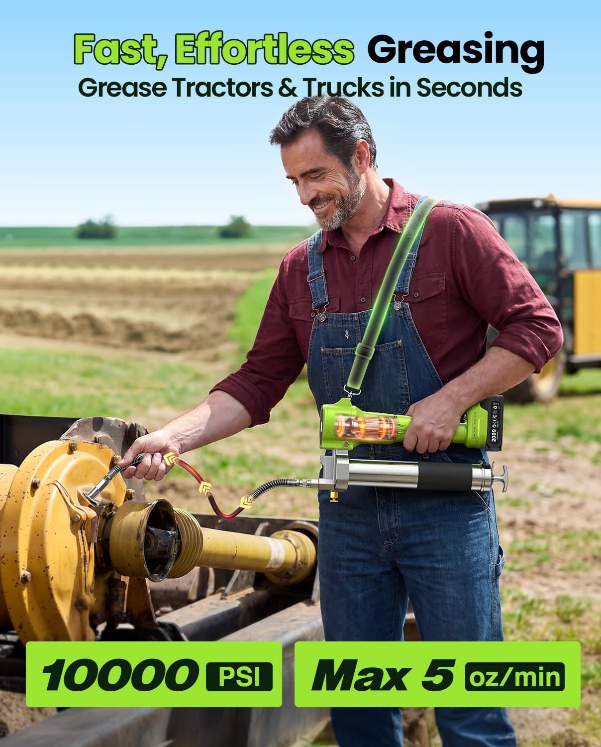 TASKSTAR ELECTRIC GREASE GUN WITH LOCK-ON TRIGGER (HAR10229)