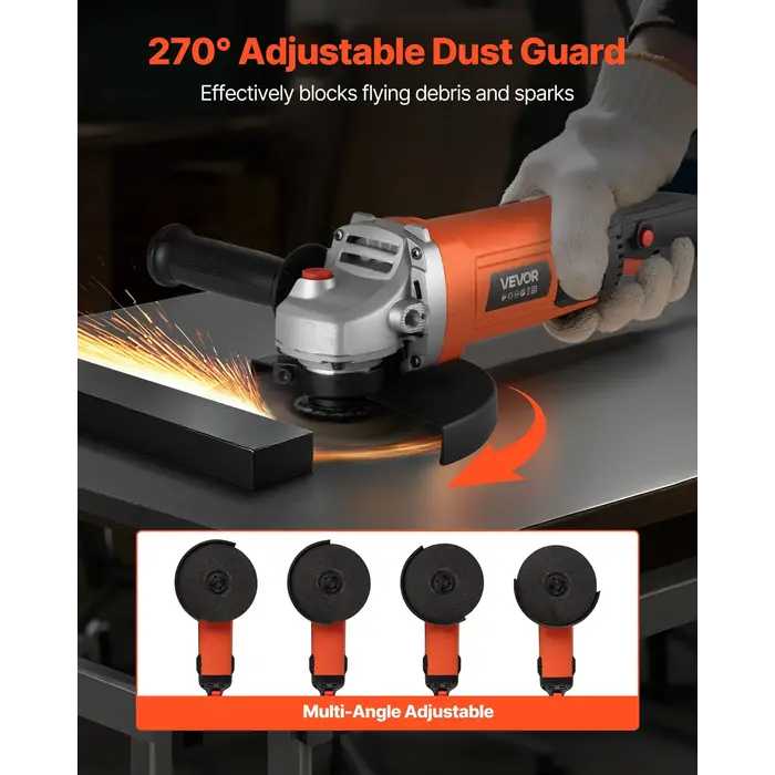 VEVOR VEVOR ANGLE GRINDER, 7" ELECTRIC GRINDER POWER TOOL, 13AMPS 8500RPM (IND6136) D/S