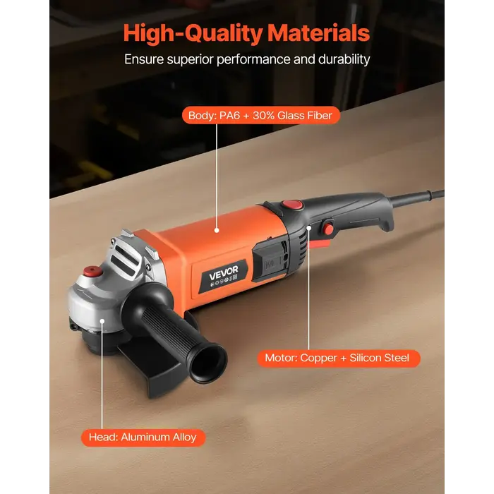 VEVOR VEVOR ANGLE GRINDER, 7" ELECTRIC GRINDER POWER TOOL, 13AMPS 8500RPM (IND6136) D/S