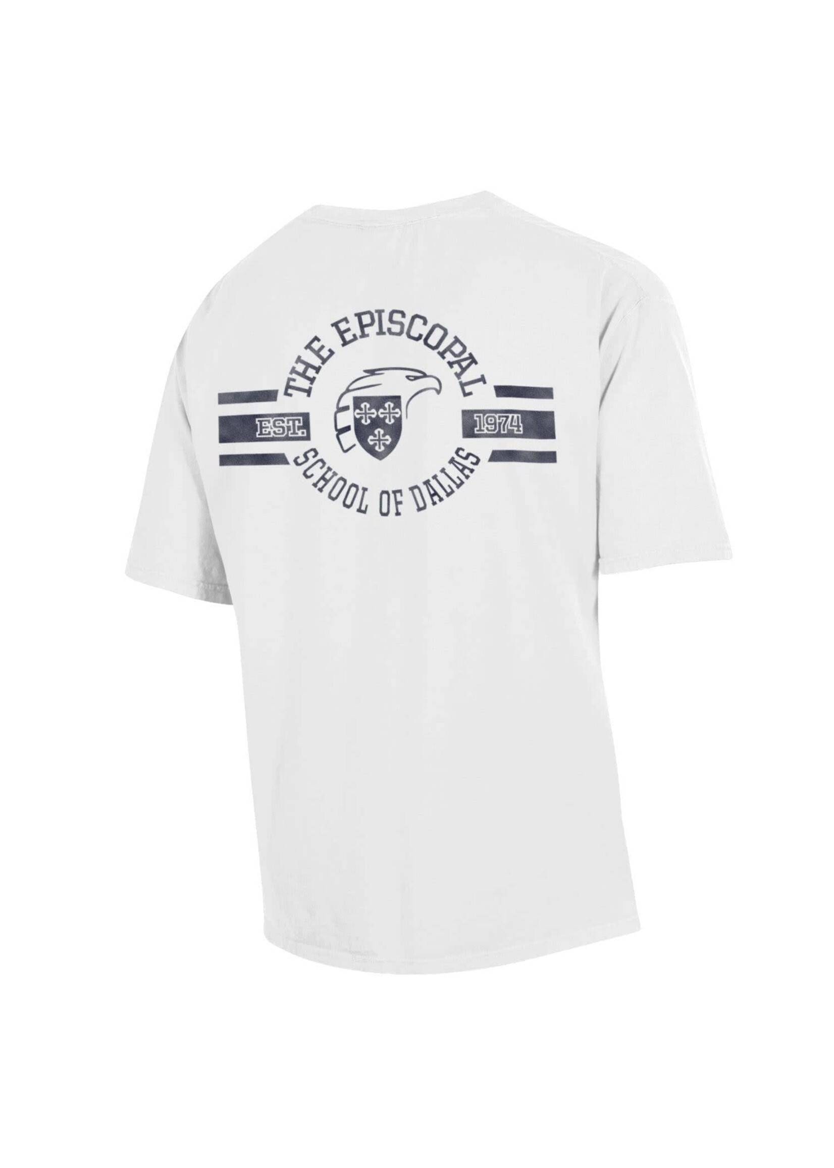 Comfort Wash Tee with Navy Eagle Shield Circle