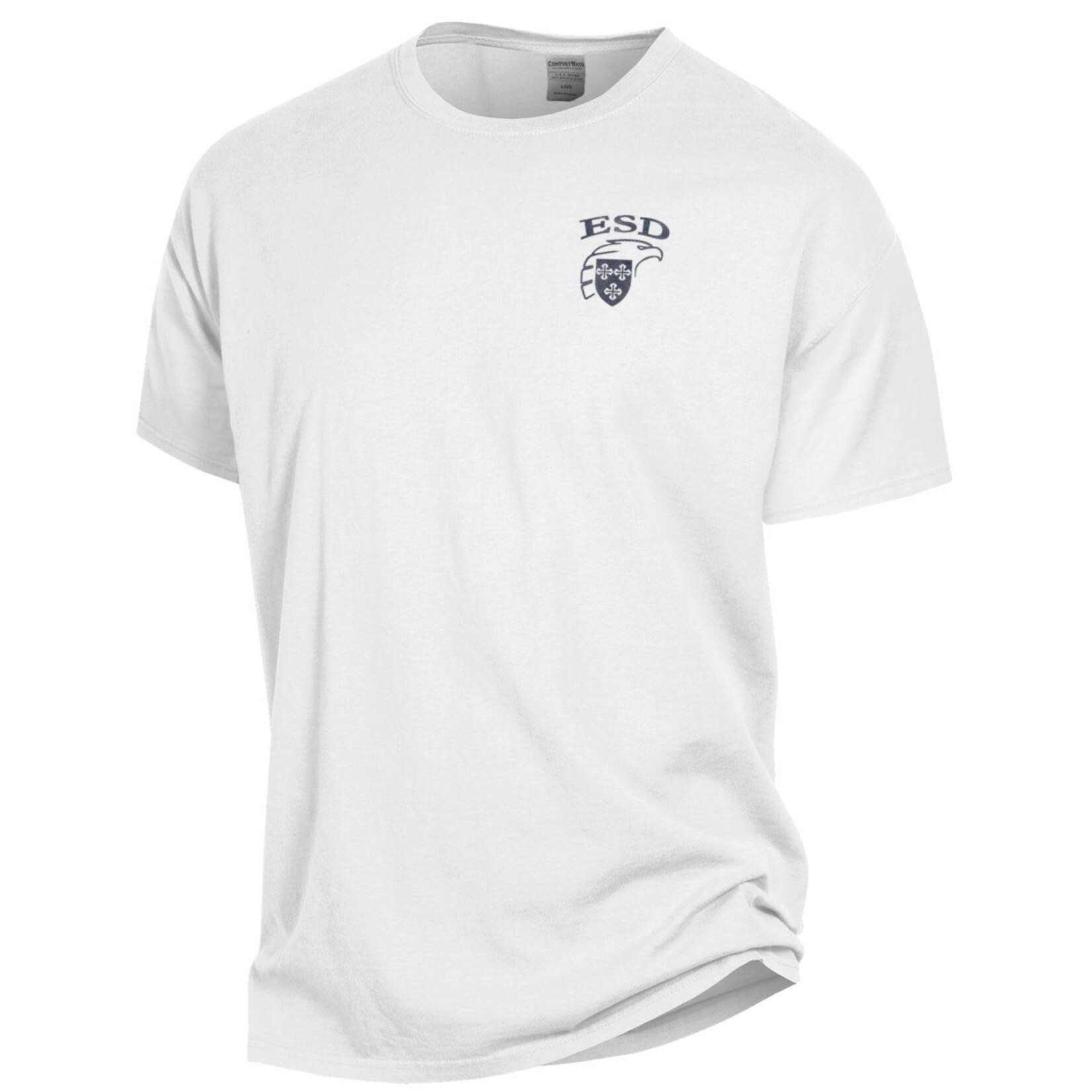 Comfort Wash Tee with Navy Eagle Shield Circle