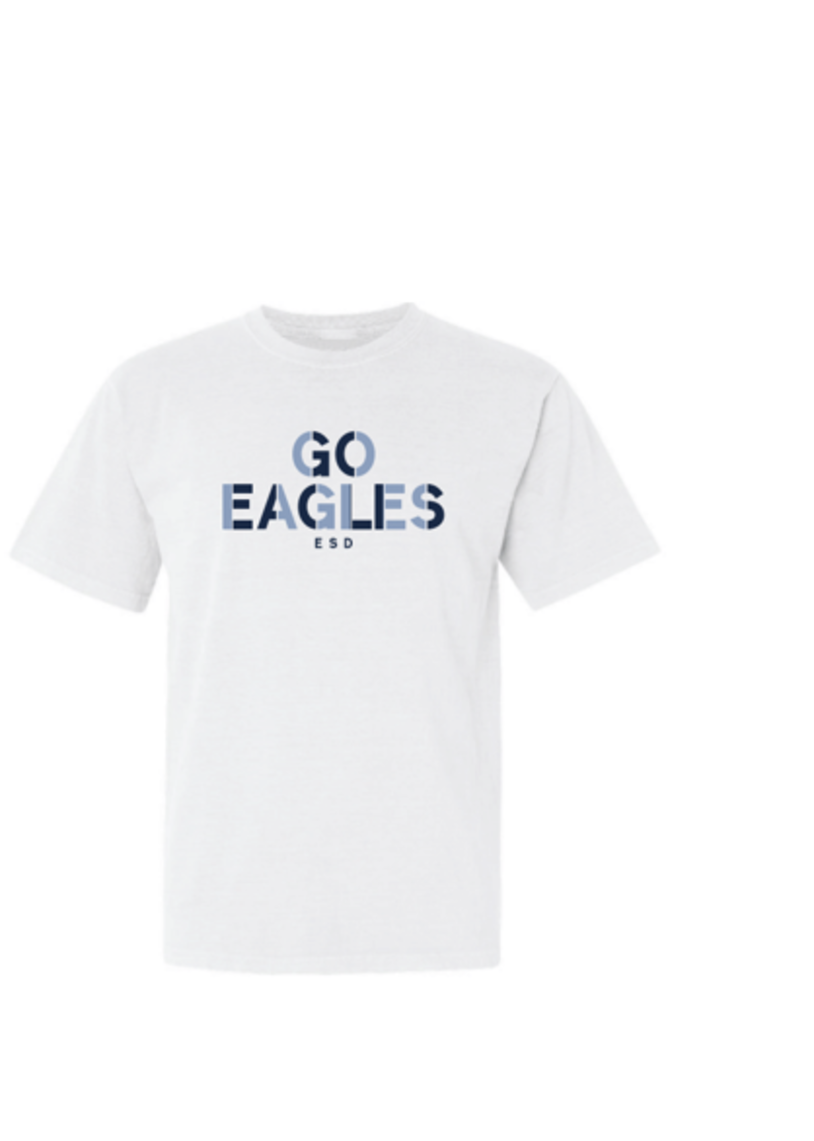 Summit White Comfort Colors Tee GO EAGLES in Blues