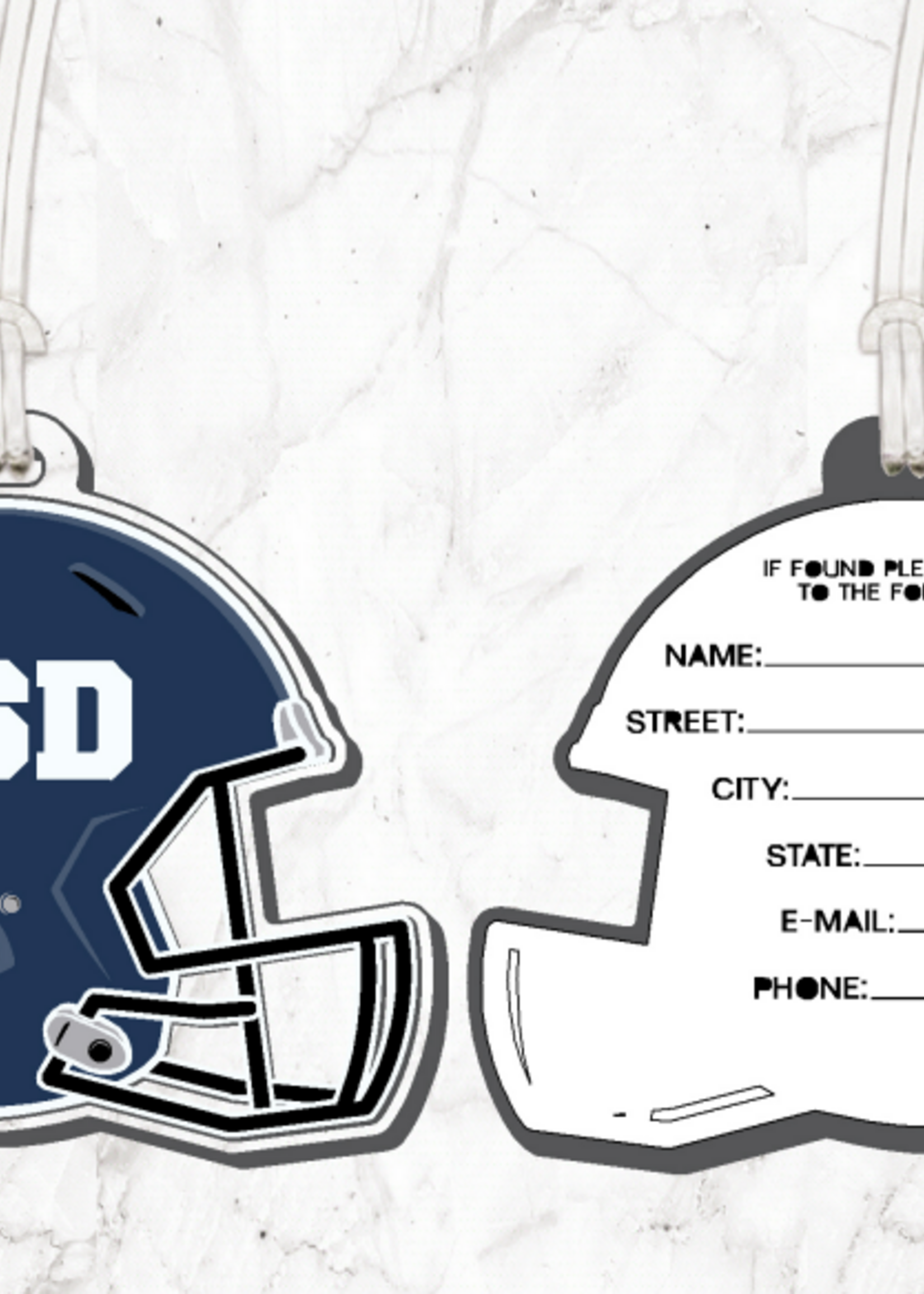 CDI Corp CDI Corp Football Helmet Navy Acrylic Bag Tag