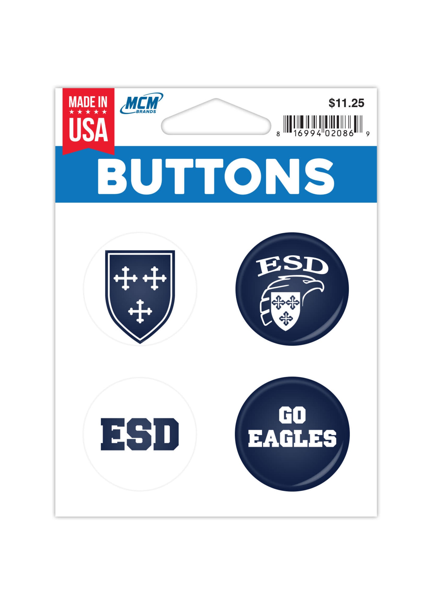 MCM Group MCM Group Button 4 Pack 1/4in