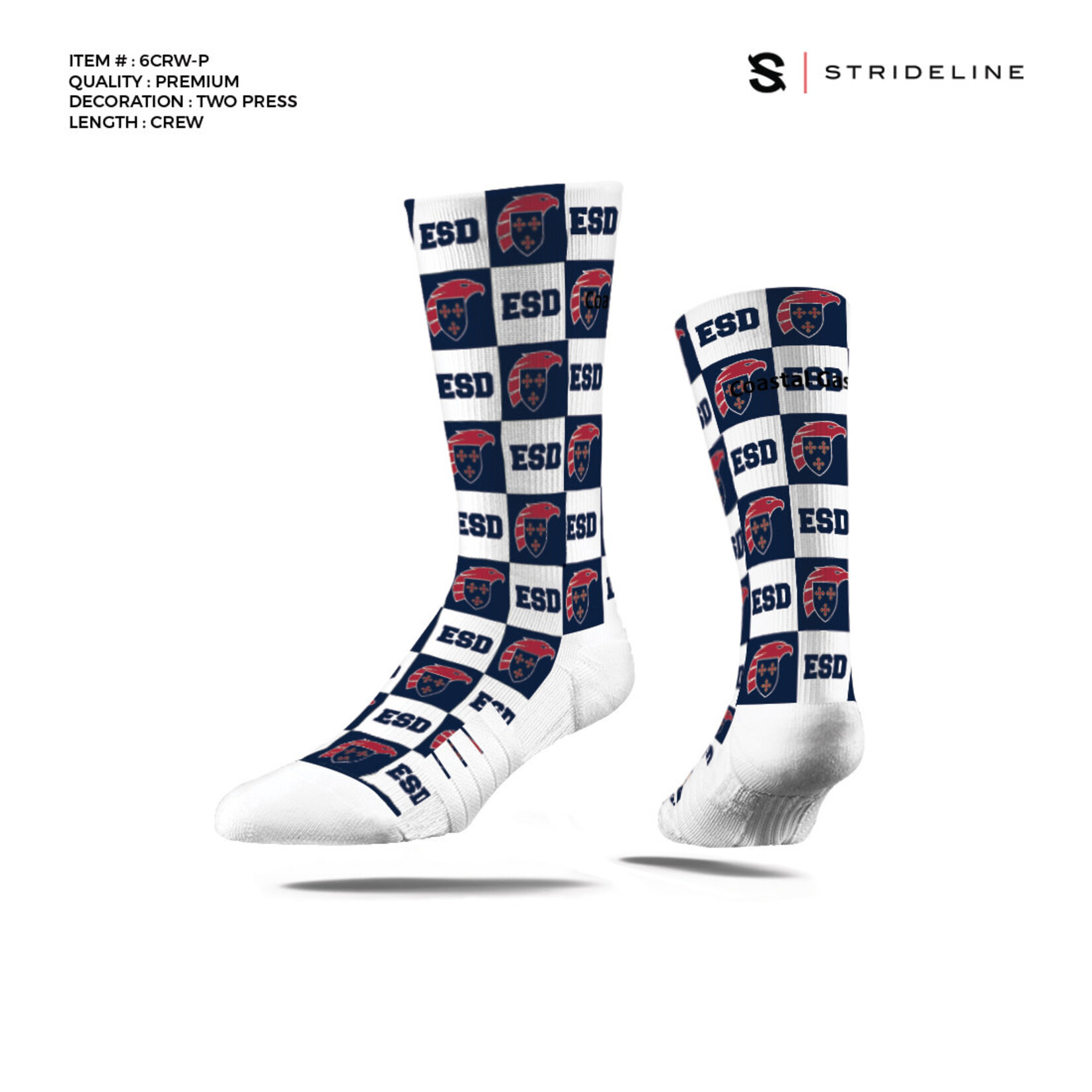 Strideline Strideline Checkerboard Sock NVY WHT