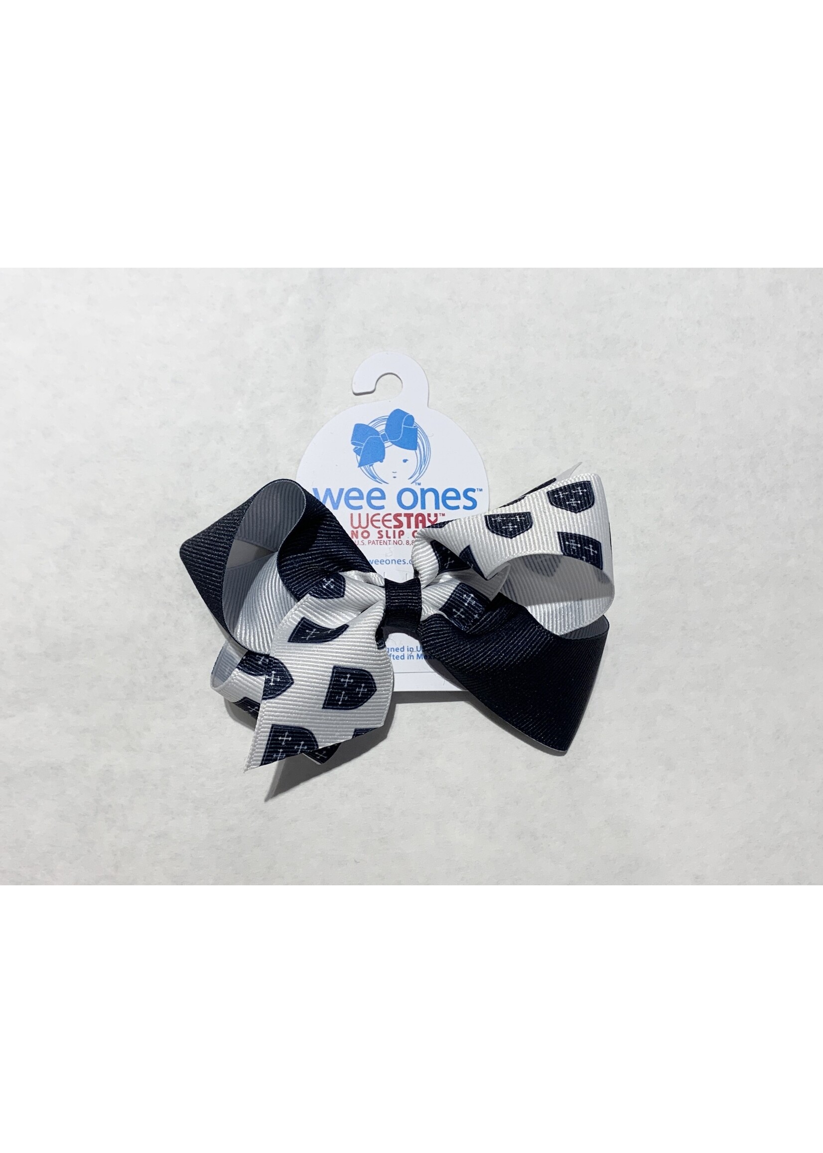 Wee Ones Wee Ones ME Game Day Bow with Shield NVY WHT