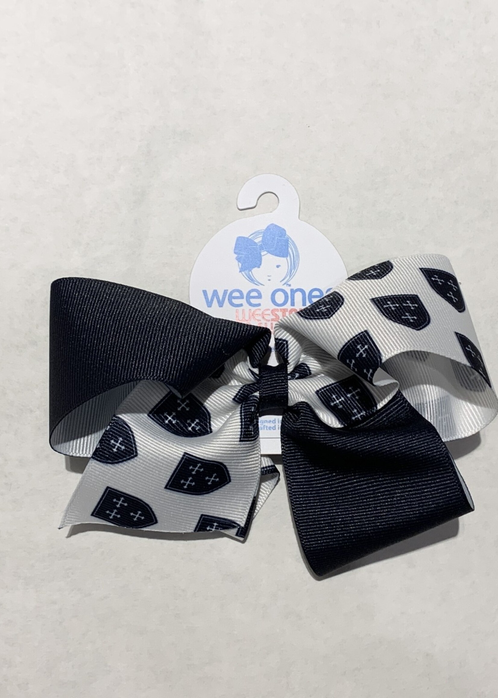Wee Ones Wee Ones KING Game Day Bow with Shield NVY WHT