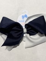 Wee Ones Wee Ones HUGE Two Tone Bow NVY WHT