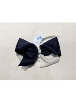 Wee Ones Wee Ones Huge Two Tone Bow NVY WHT