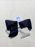 Wee Ones Wee Ones KING Two Tone Bow NVY WHT