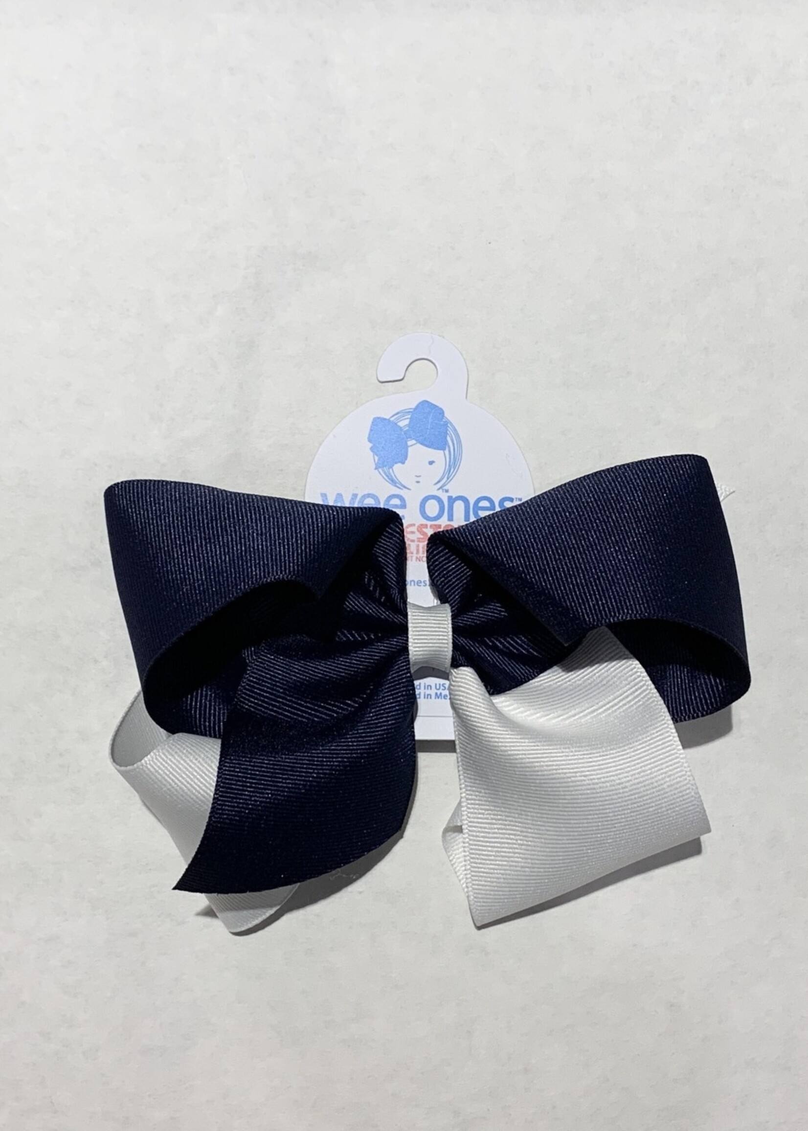 Wee Ones Wee Ones ME Two Tone Bow NVY WHT