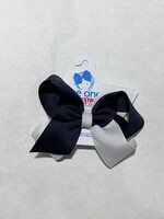 Wee Ones Wee Ones Mini Two Tone Bow NVY WHT