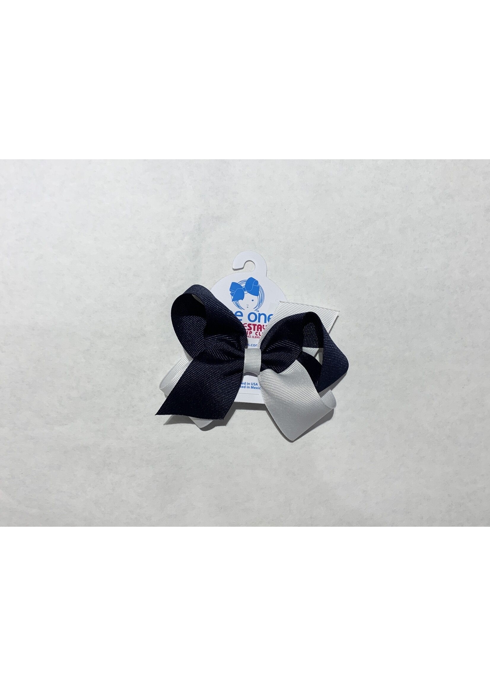 Wee Ones Wee Ones Mini Two Tone Bow NVY WHT