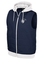 Colosseum Men's Winter's Morn Hoodie Puffer Vest NVY/WHT