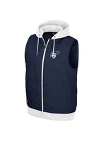 Colosseum Men's Winter's Morn Hoodie Puffer Vest NVY/WHT