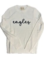 Ellsworth & Ivey Ellsworth + Ivey Ivory Sweater with Navy Tinsel EAGLES