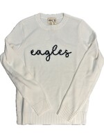 Ellsworth & Ivey Ellsworth & Ivey Ivory Sweater with Navy Tinsel EAGLES