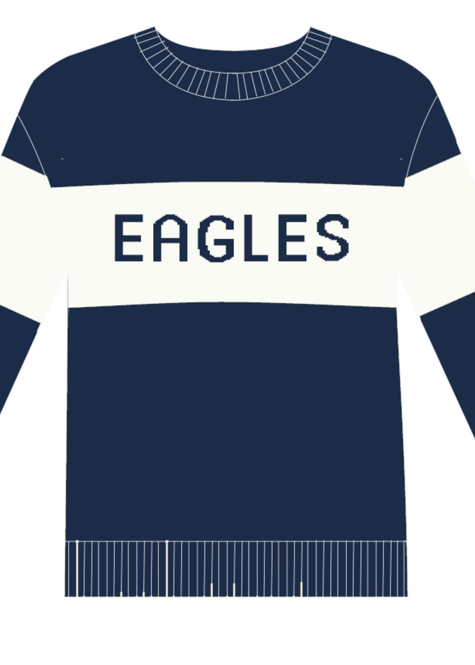 Ellsworth & Ivey Ellsworth + Ivey Navy Ivory Colorblock Sweater EAGLES