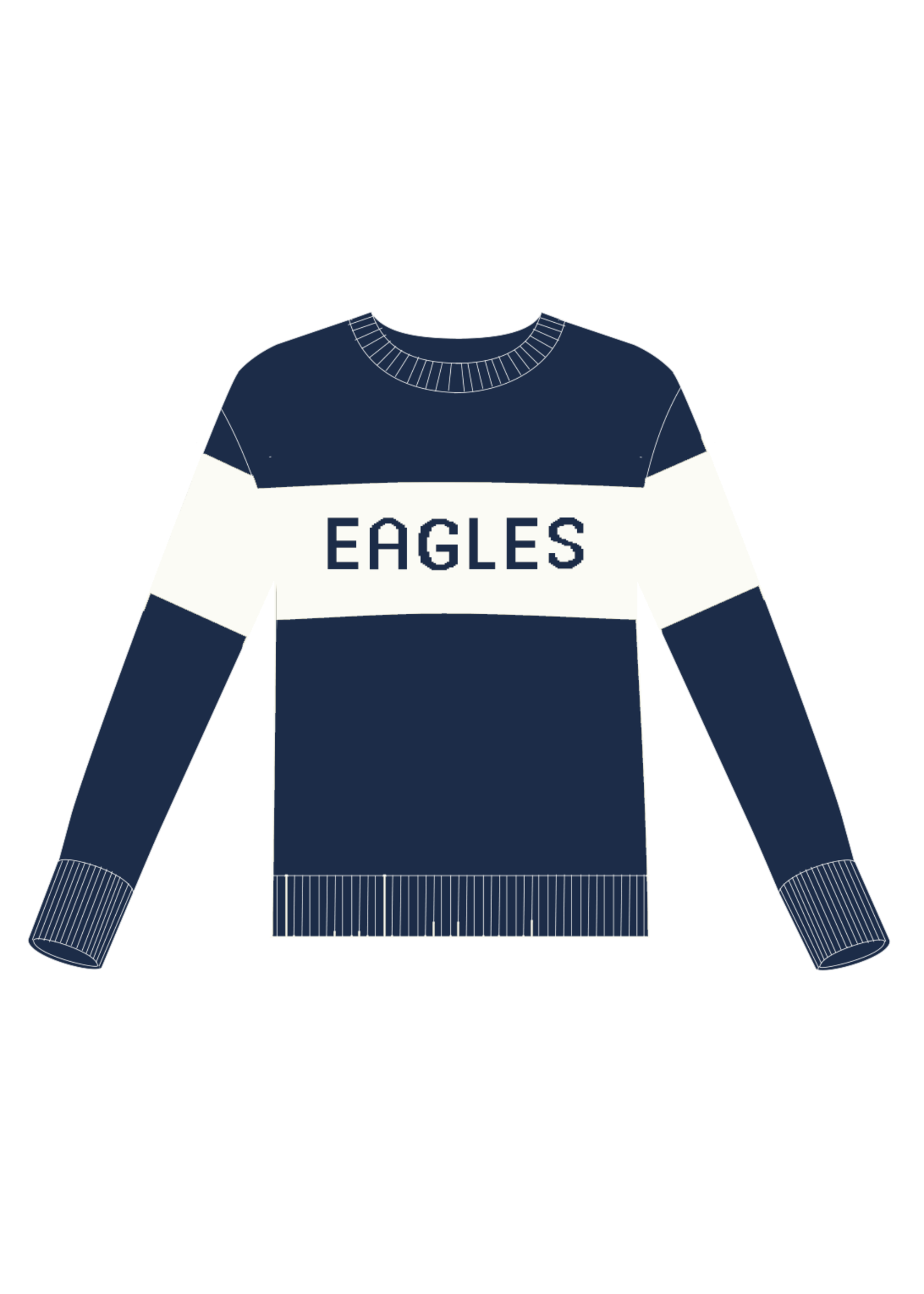 Ellsworth & Ivey Ellsworth & Ivey Navy Ivory Colorblock Sweater EAGLES