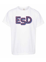 SUMMIT White Tee with ESD in Pink Navy and Lt Blue