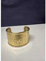 Rustic Cuff Rustic Cuff 1.5 Rimmed Engraved Eagle Shield Gold