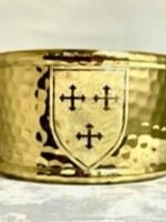 Rustic Cuff Rustic Cuff 1.5 Rimmed Engraved Shield Gold
