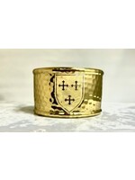 Rustic Cuff Rustic Cuff 1.5 Rimmed Engraved Shield Gold