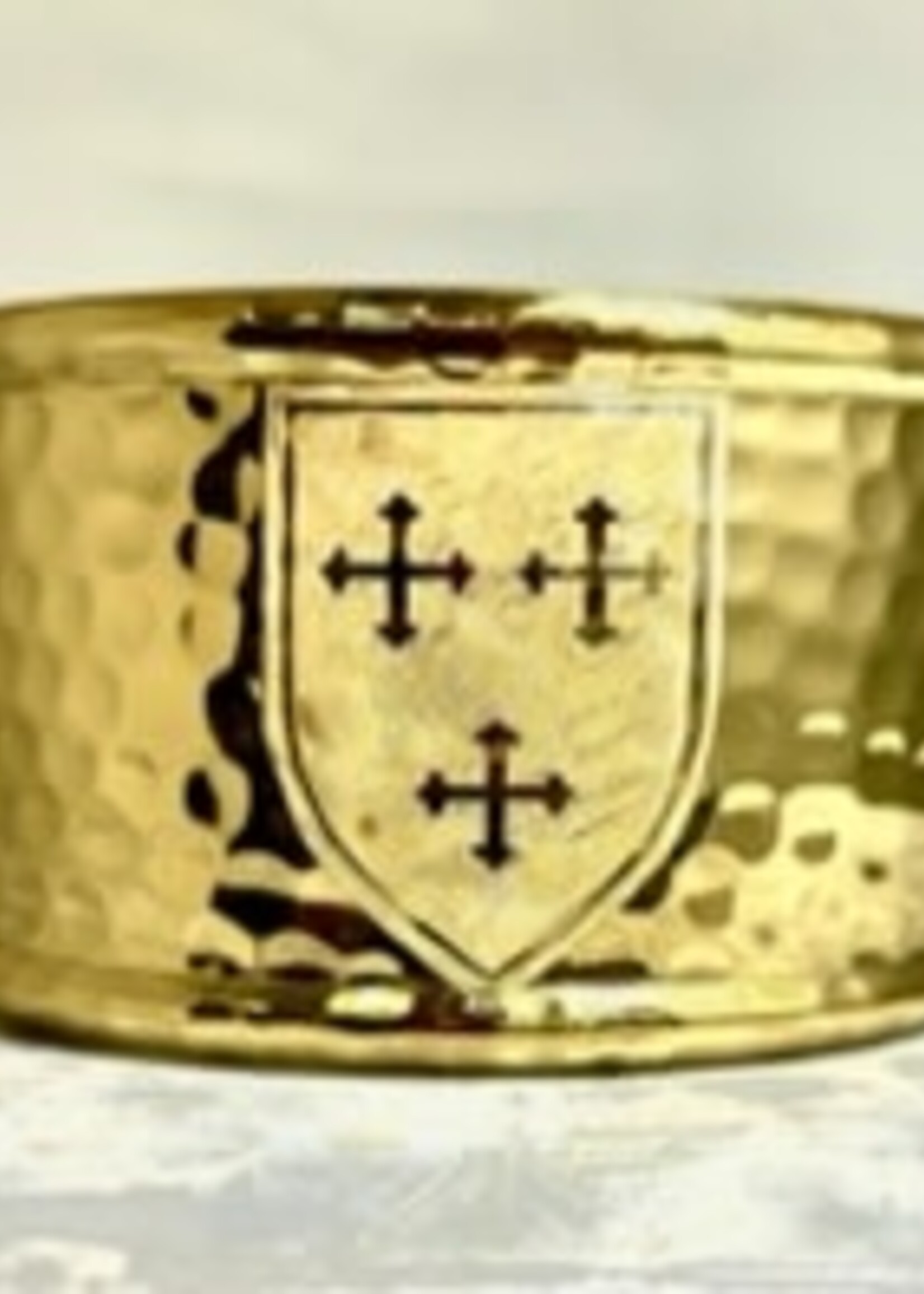 Rustic Cuff Rustic Cuff 1.5 Rimmed Engraved Shield Gold