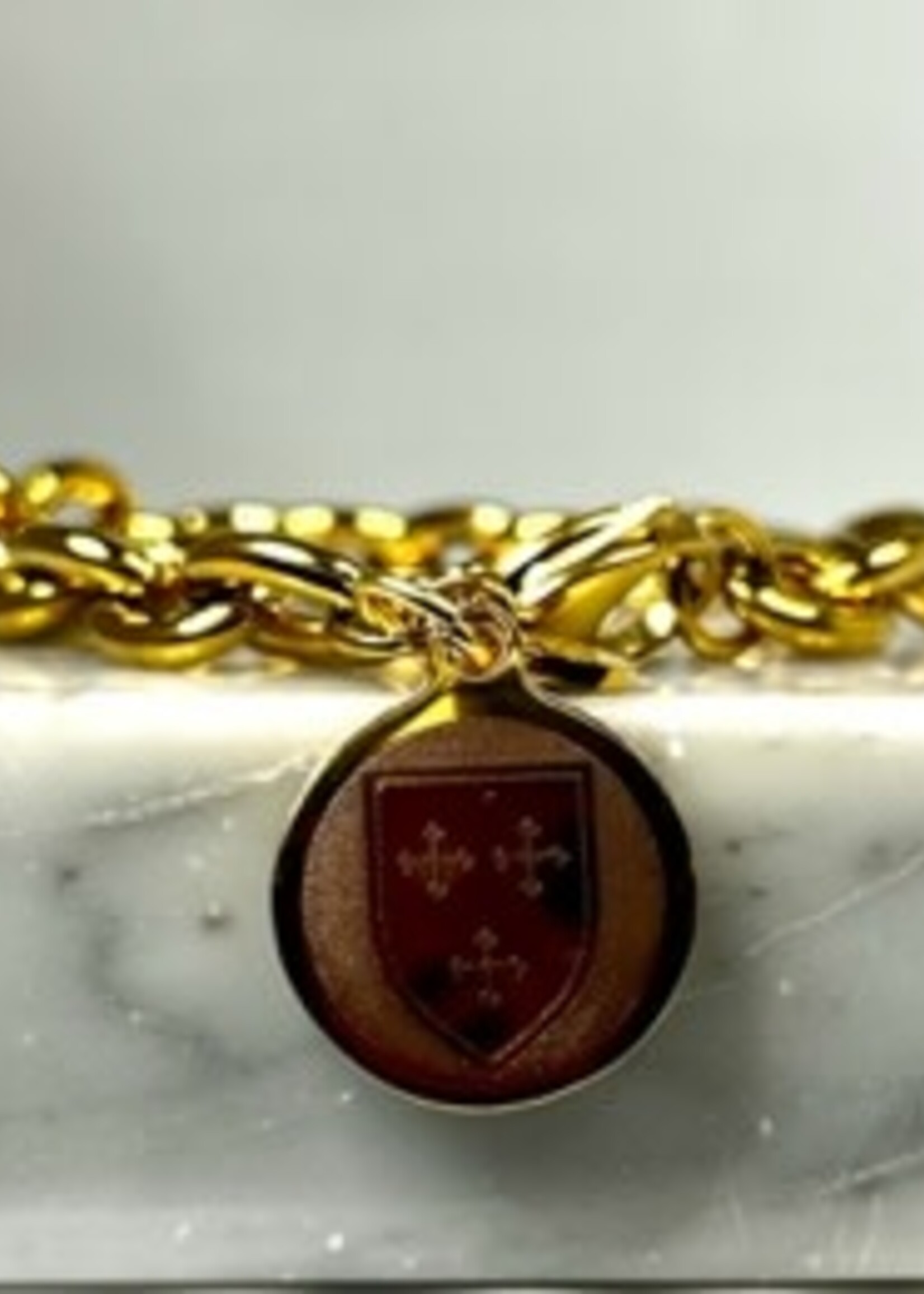 Rustic Cuff Rustic Cuff Jessie Gold Link with Shield Charm