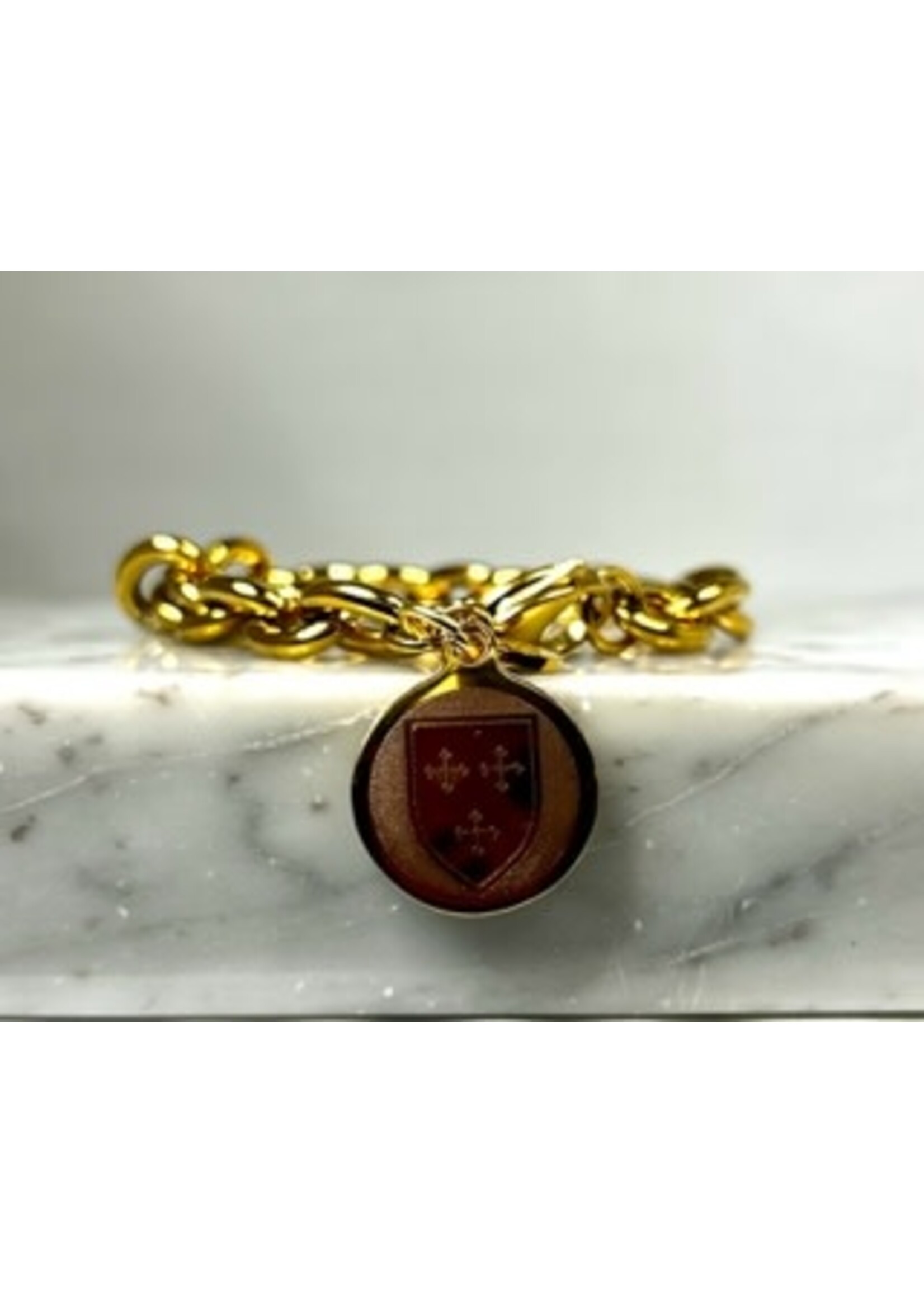 Rustic Cuff Rustic Cuff Jessie Gold Link with Shield Charm