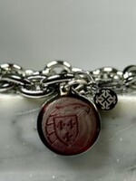 Rustic Cuff Jessie Silver Link with Shield Charm