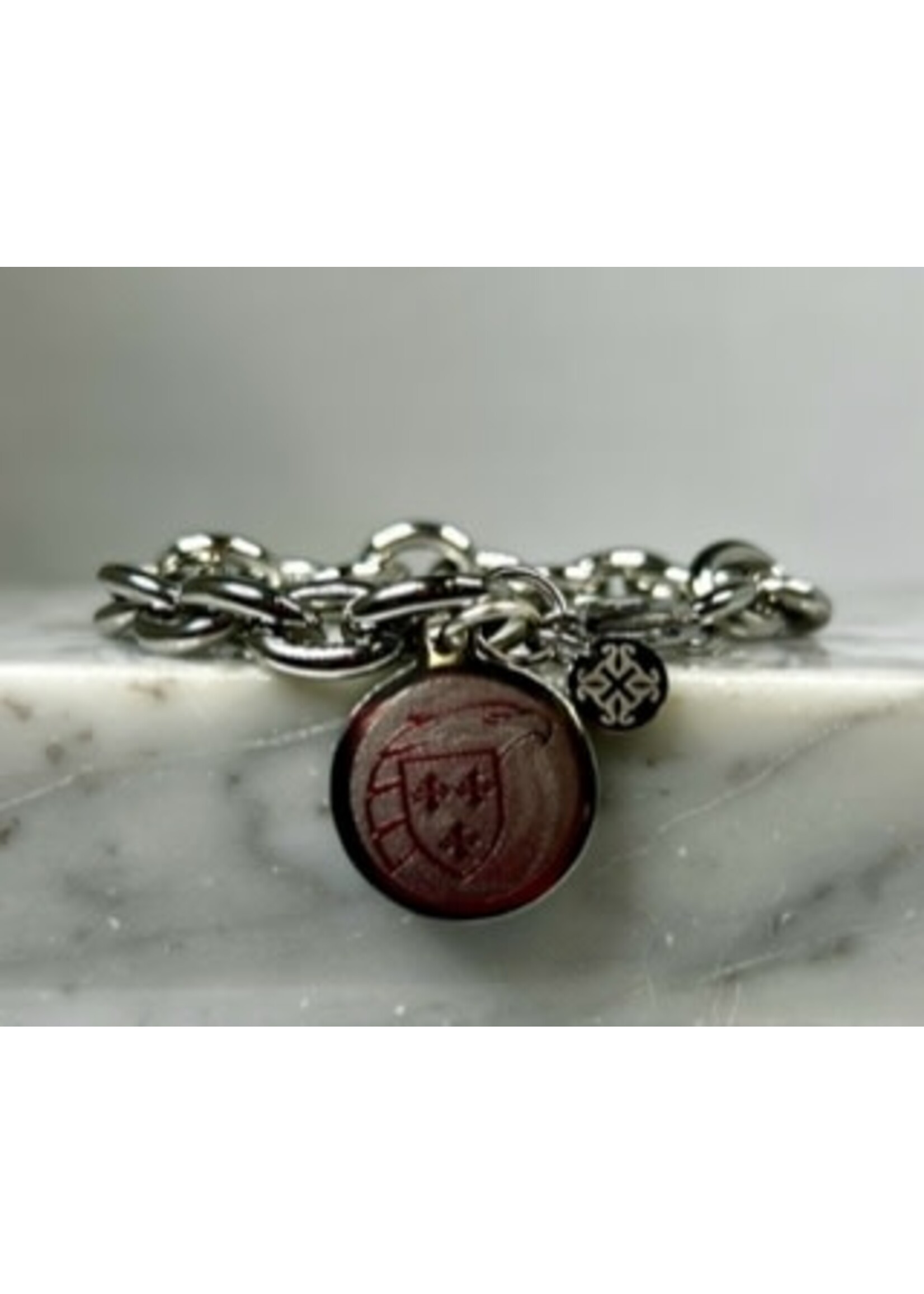Rustic Cuff Jessie Silver Link with Shield Charm