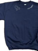 3 Heart Embroidered Crew Neck
