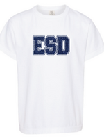 Comfort Colors Summit White Tee with Navy Sparkle ESD