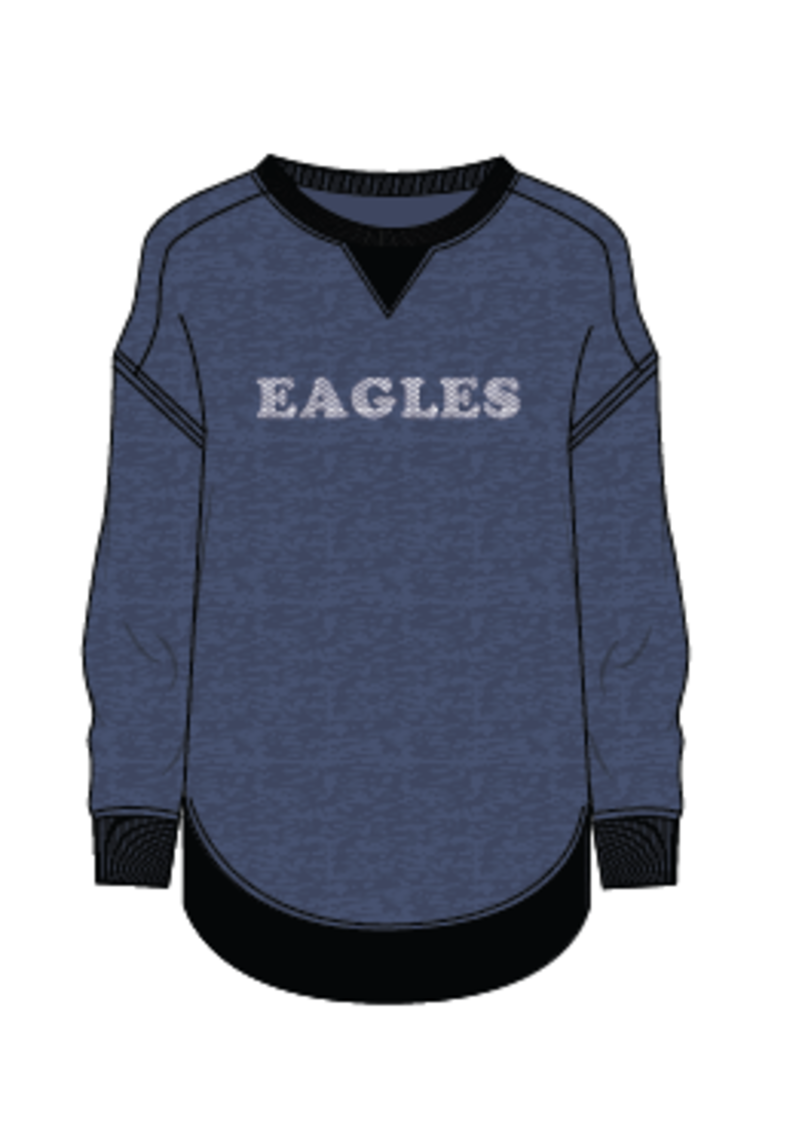 chicka-d chicka-d Campus Pullover Navy Sparkle Eagles