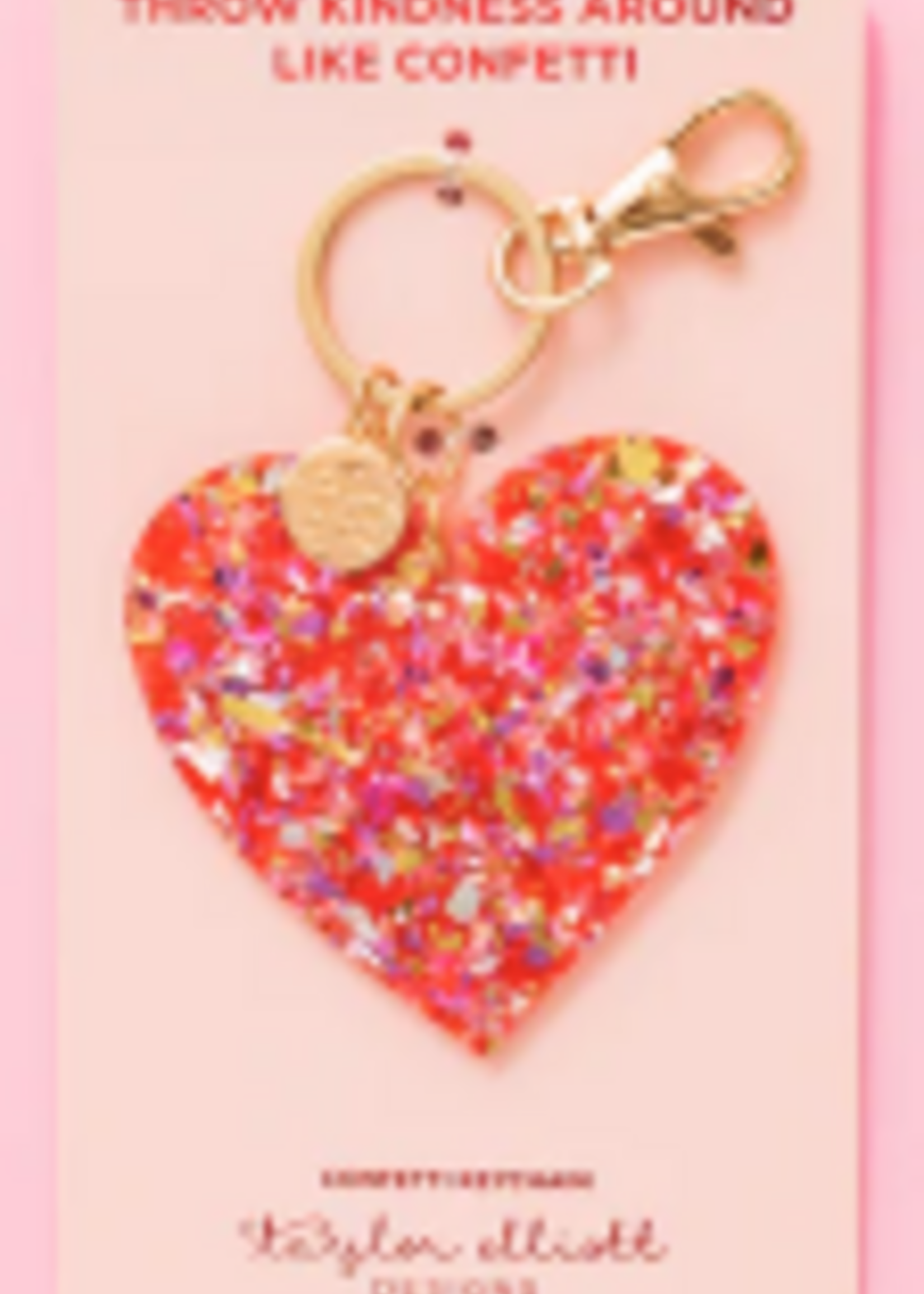Taylor Elliott Designs T Elliott Designs Confetti Keychain Heart