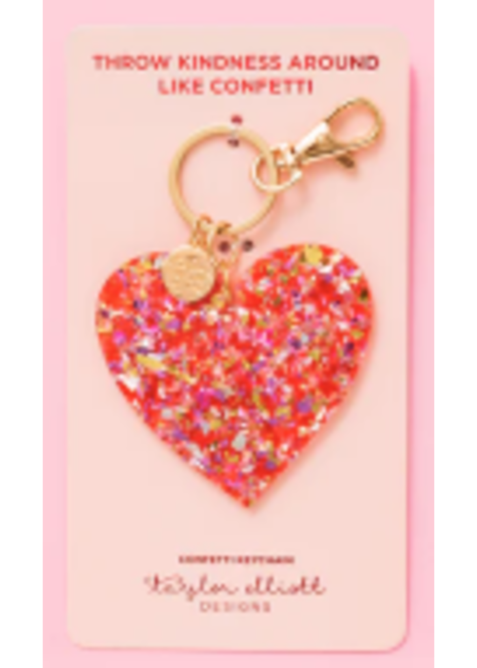 Taylor Elliott Designs T Elliott Designs Confetti Keychain Heart