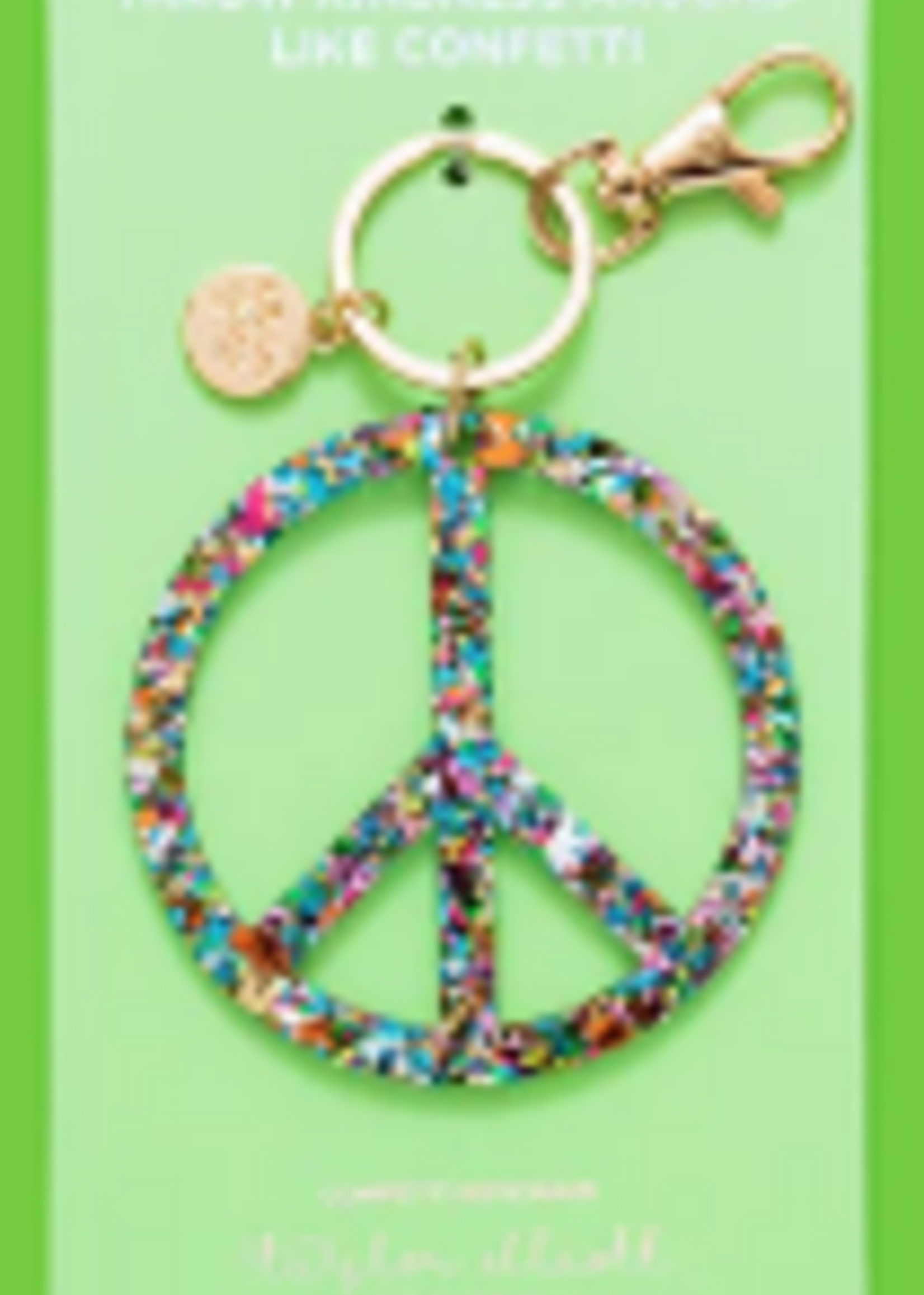 Taylor Elliott Designs T Elliott Designs Confetti Keychain Peace Sign