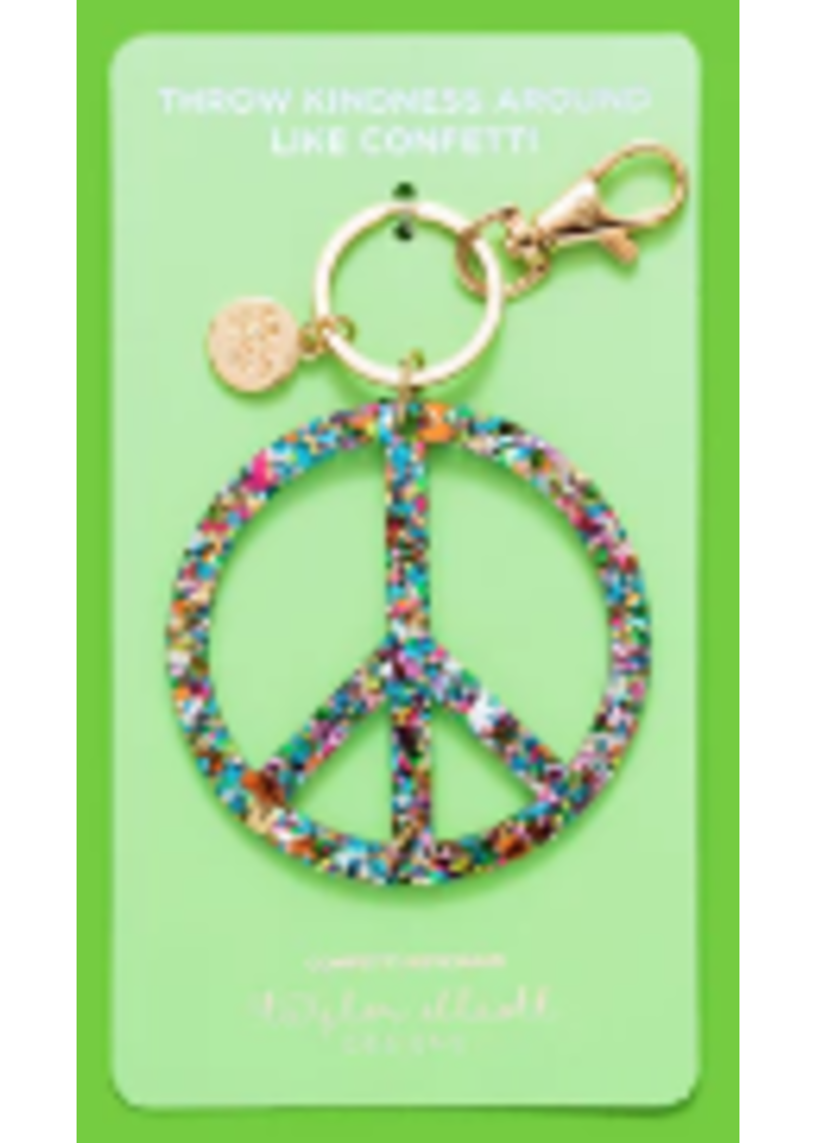 Taylor Elliott Designs T Elliott Designs Confetti Keychain Peace Sign