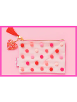 Taylor Elliott Designs T Elliott Designs ME Red Pink Pom Pom Pouch
