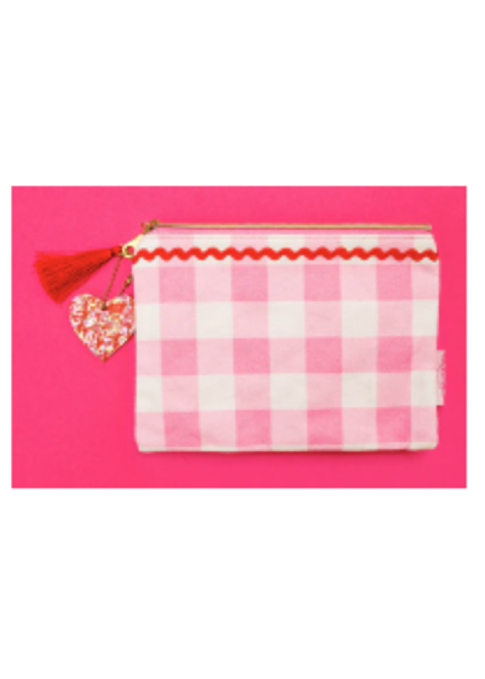 Taylor Elliott Designs T Elliott Designs ME Red Pink Pom Pom Pouch