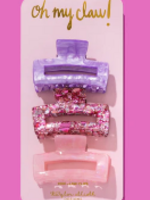 Taylor Elliott Designs T Elliott Designs Pink Confetti Trio Claw Clips