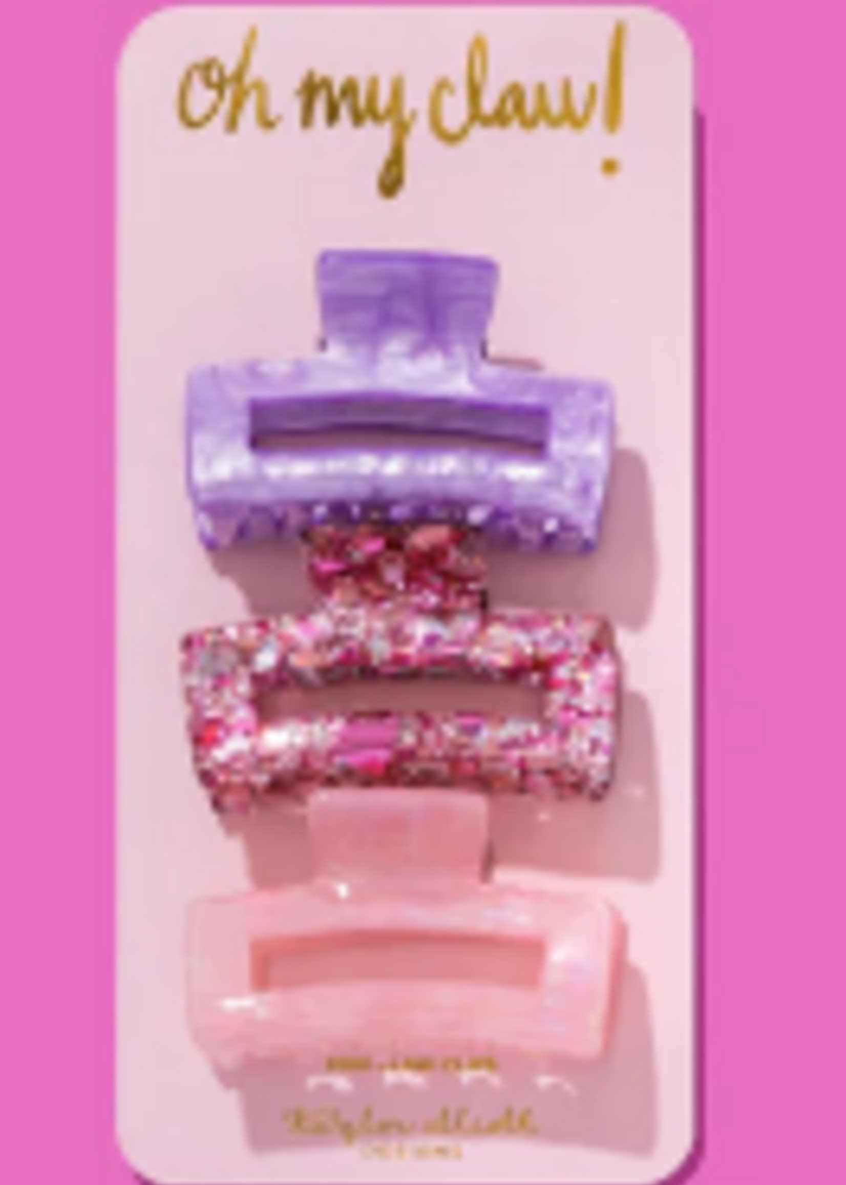 Taylor Elliott Designs T Elliott Designs Pink Confetti Trio Claw Clips
