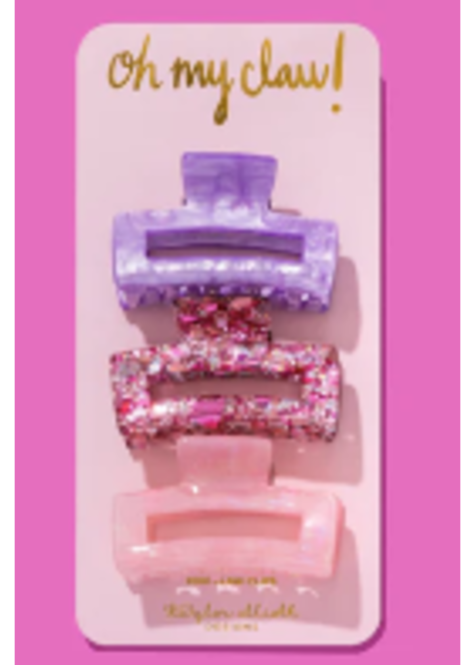 Taylor Elliott Designs T Elliott Designs Pink Confetti Trio Claw Clips