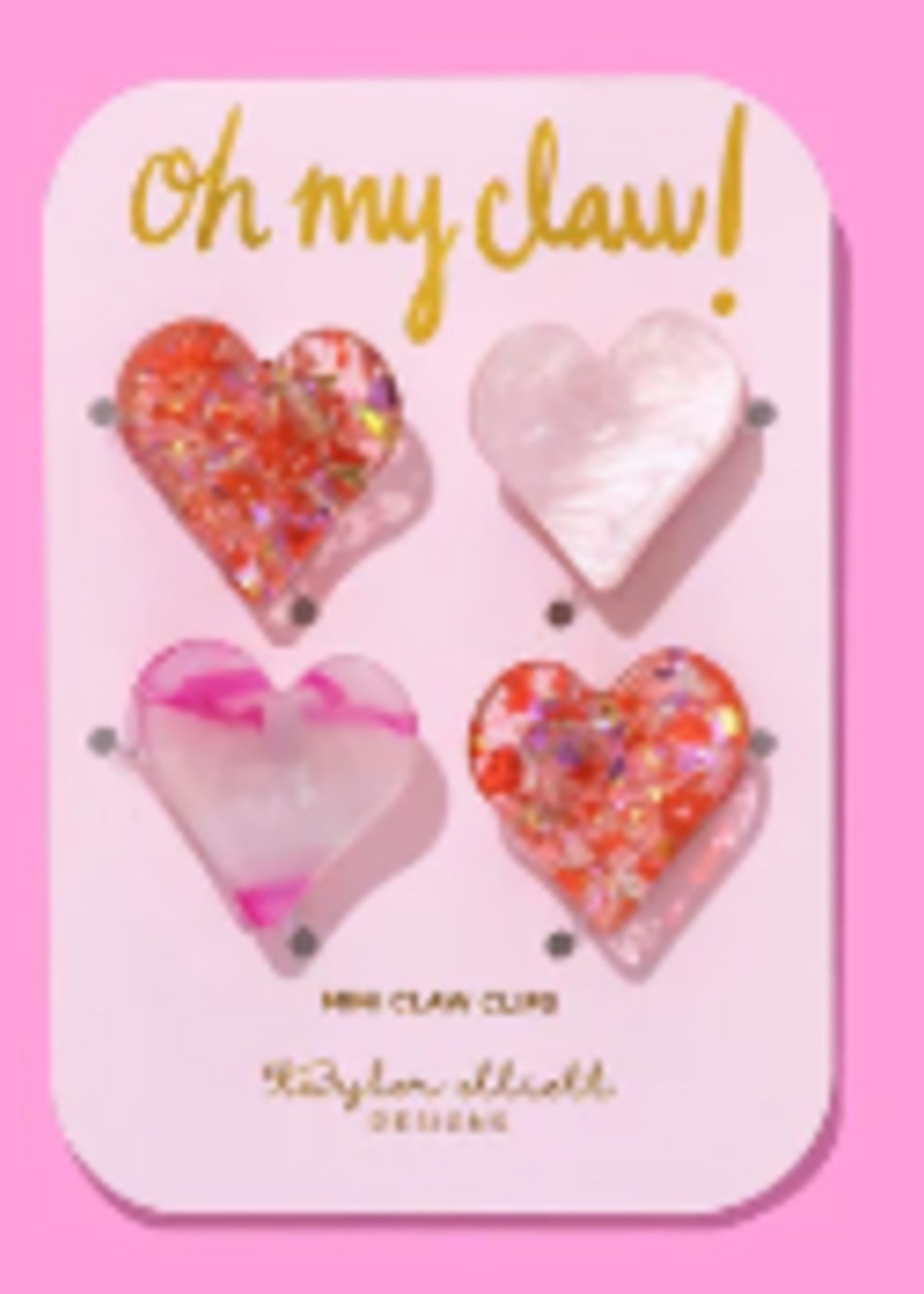 Taylor Elliott Designs T Elliott Designs Red Pink Confetti Hearts Mini Claw Clips