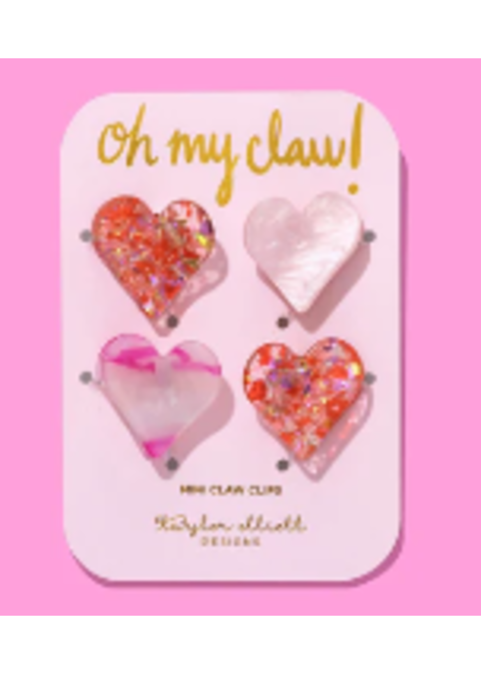 Taylor Elliott Designs T Elliott Designs Red Pink Confetti Hearts Mini Claw Clips